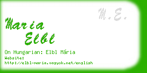 maria elbl business card
